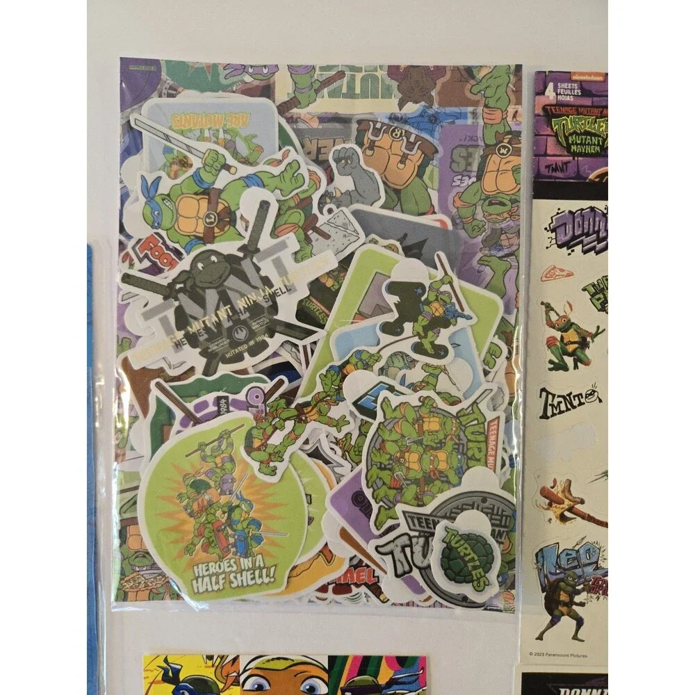 Teenage Mutant Ninja Turtles TMNT Sticker Lot - Puffy, Flat & Decal Sheet Pack